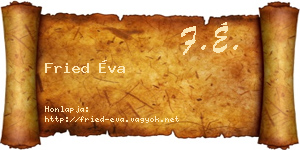 Fried Éva névjegykártya